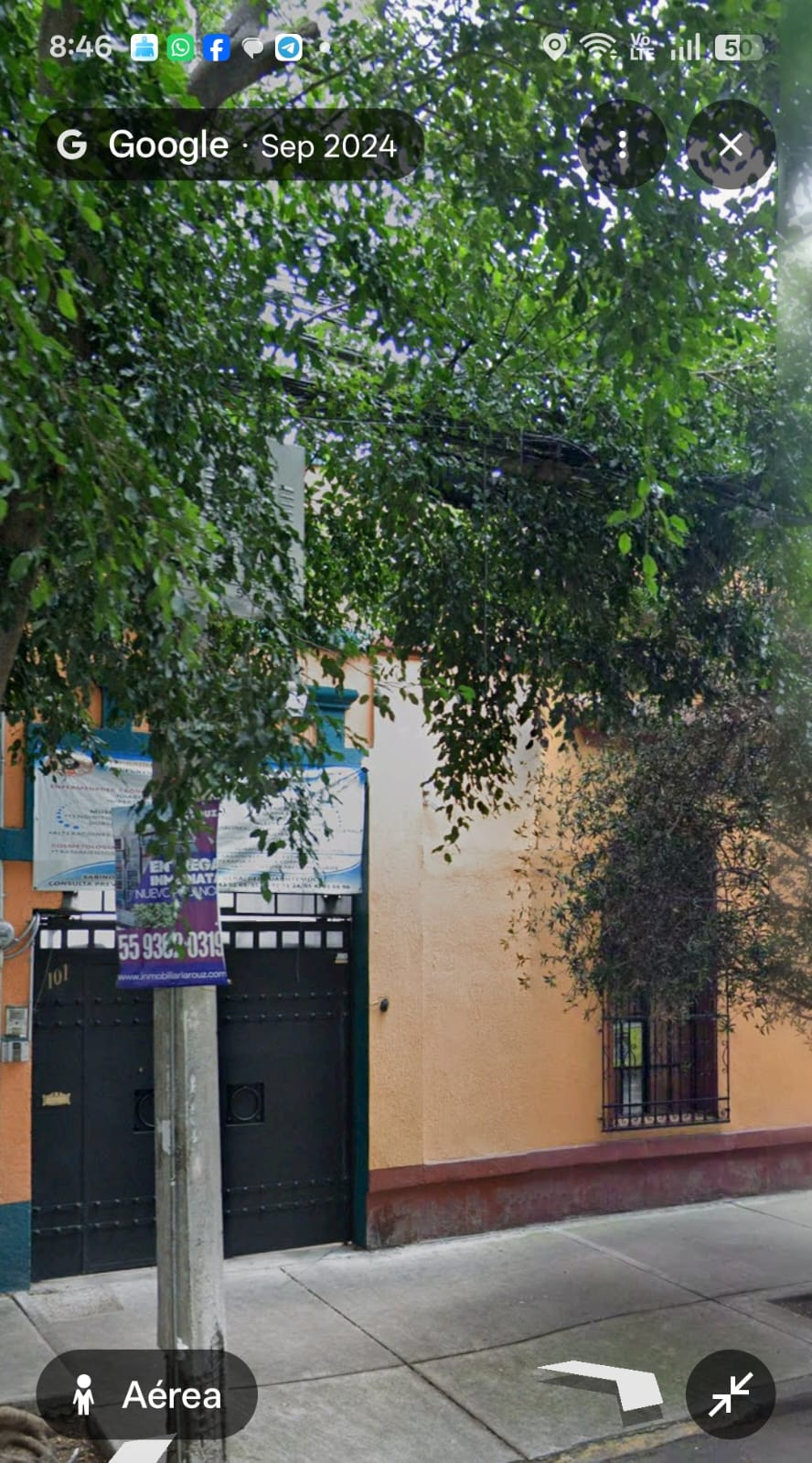 Imagen de referencia del exterior en Sabino 101, Col. Santa María la Ribera